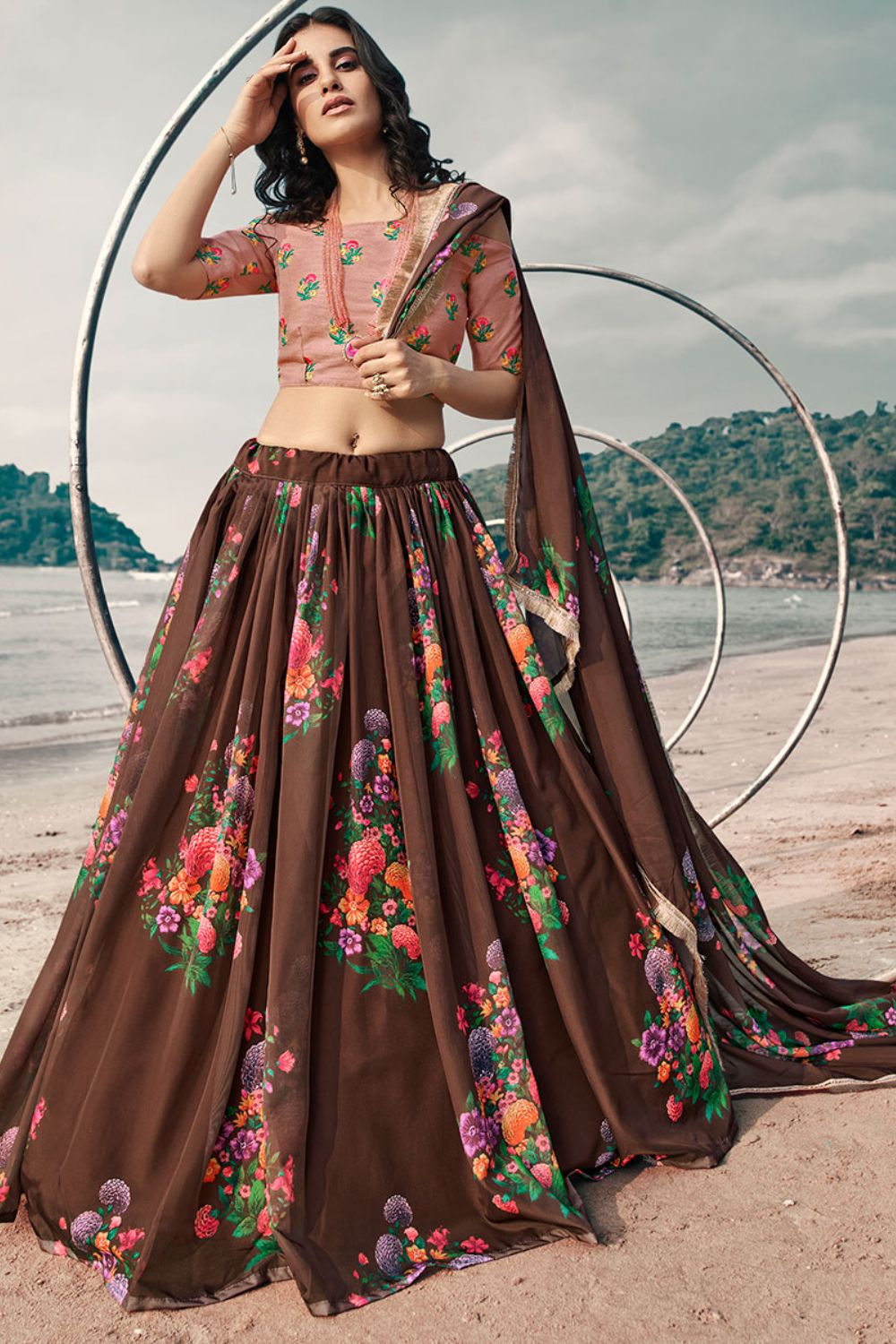 SENHORA DRESSES NEW FANCY CATALOG TITLEE FLORAL PRINT LEHENGA CHOLI  COLLECTION MANUFACTURER SURAT - NITYANX