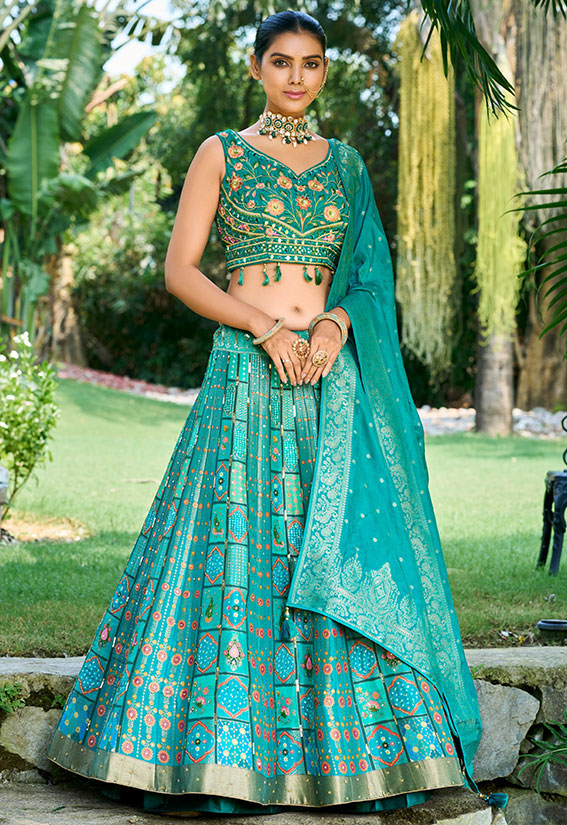 Firozi shop lehenga choli