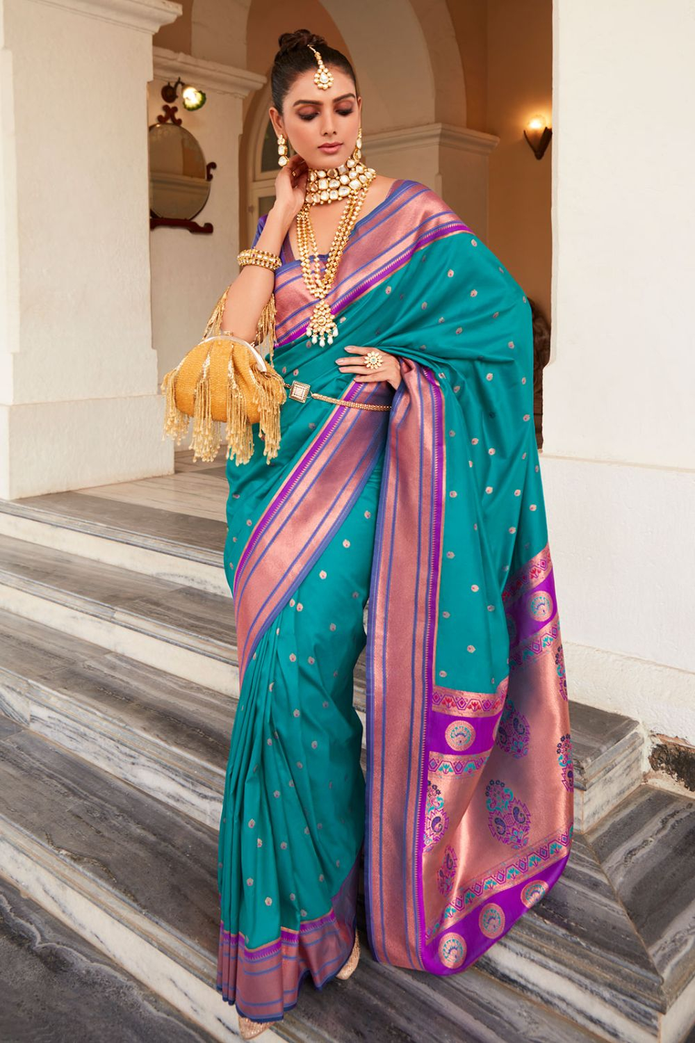 Shashwt Shah on LinkedIn: Peshwai Paithani Saree With Peacock Pallu Purple  Buy Online