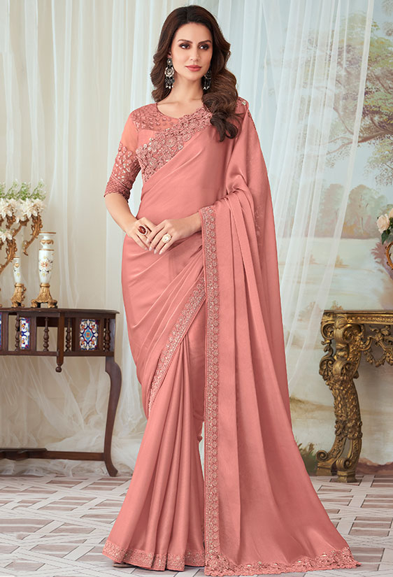 Buy SareeShop Embroidered Bollywood Georgette, Silk Blend Multicolor Sarees  Online @ Best Price In India | Flipkart.com