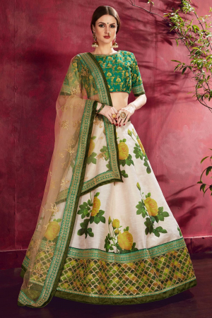 Bollywood Inspired Ivory Silk Lehenga Choli