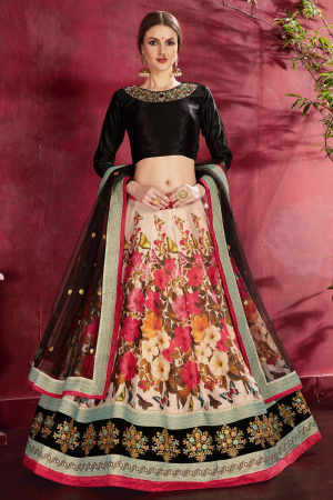 Bollywood Inspired Beige Silk Lehenga Choli