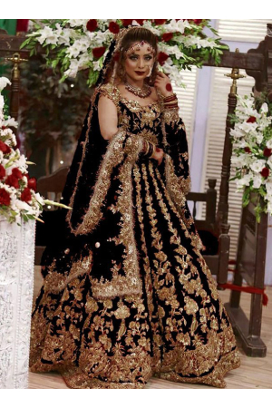 Indian Bridal Wear - Brianna Black and Gold Lehenga by B Anu Designs