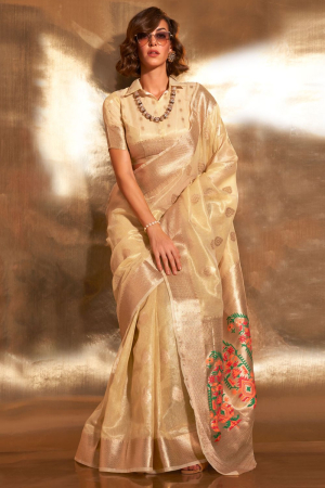 Elegant Tissue Zari Paithani Saree