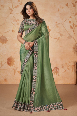 Fern Green Designer Saree for Wedding