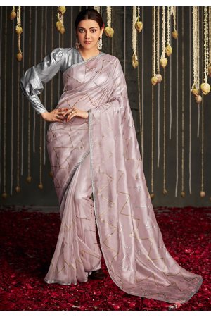 Kajal Aggarwal Blush Pink Designer Saree