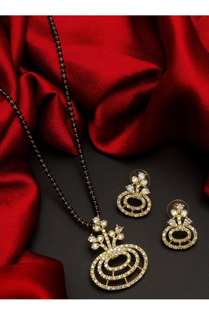 AD Studded Gold Plated Mangalsutra