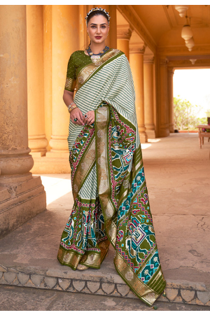 Buy Multi Color Silk Amethyst Saree by Designer YAM INDIA Online at  Ogaan.com