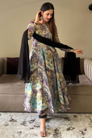 Multicolor Readymade Anarkali Suit