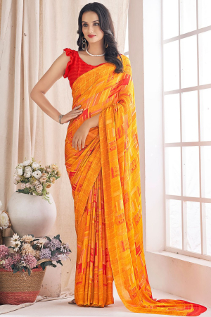 Buy Laxmipati Sarees Printed Daily Wear Chiffon Pink Sarees Online @ Best  Price In India | Flipkart.com