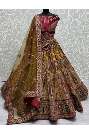 Mesmerizing Pink Embroidery Net Wedding Lehenga Choli With D-bdsngoinhaviet.com.vn