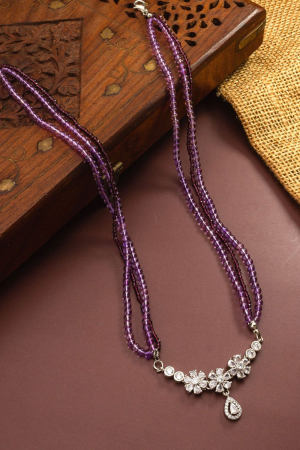 Purple Stones Studded Necklace