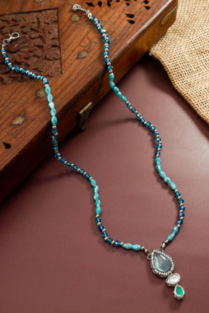 Sky Blue Stones Studded Necklace