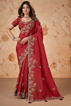 Red Designer Saree for Wedding