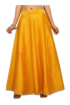 Yellow Dupion Silk Skirt