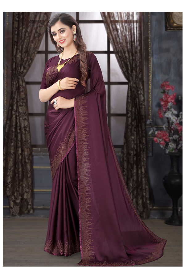 Cream Color Copper Zari Weaving Pure Satin Saree – Apparel Designer