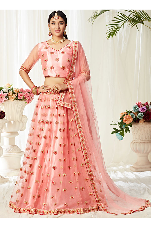 Photo of Navy Blue Sangeet Lehenga with Light Pink Dupatta