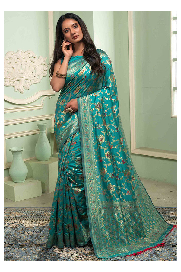 Saree | Beautiful Net Saree in Firozi Color With Designer Blouse - SR-333 |  Stylish sarees, Indian designer sarees, Saree designs