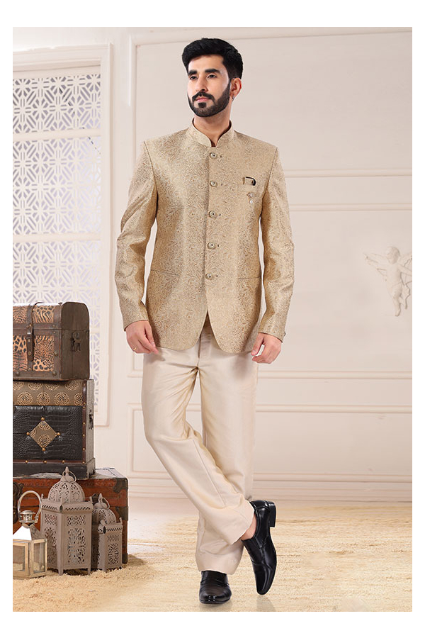 Golden discount jodhpuri suit