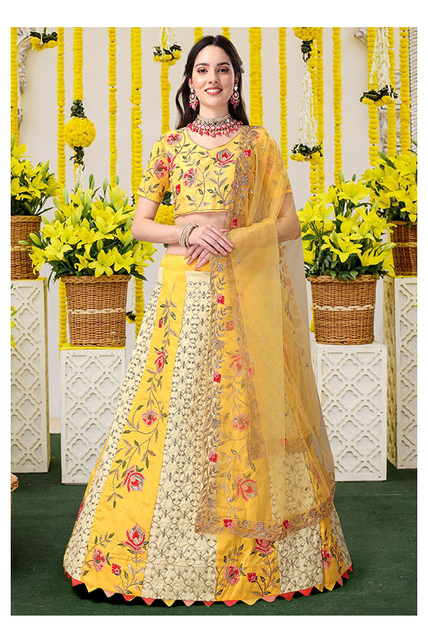 Astha Narang's Yellow and Cream Lehenga Set