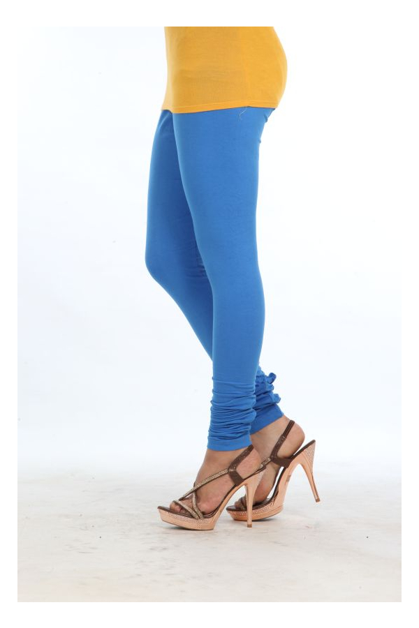 Cornflower Blue Cotton Lycra Leggings