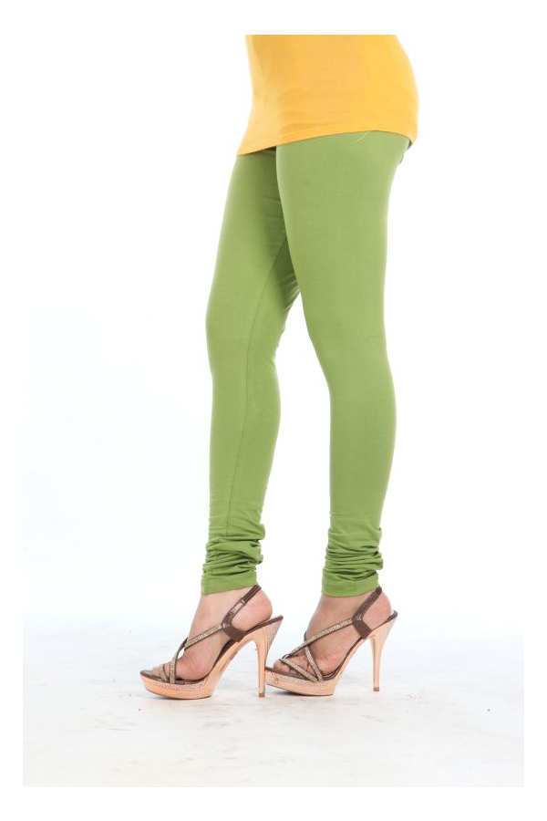 Olive Green Cotton Lycra Leggings