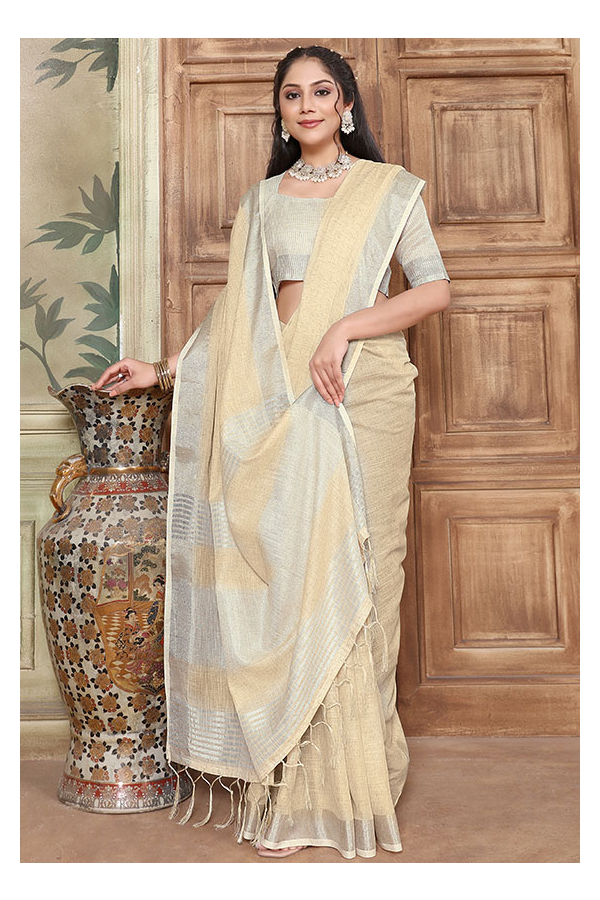 Light Yellow Chiffon Saree | Leemboodi