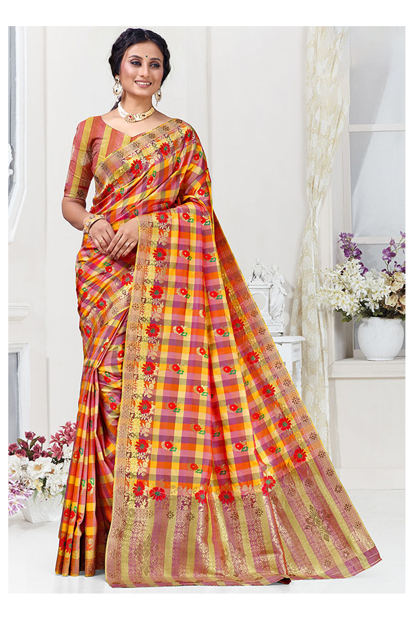 Buy Fab Women Women's Silk Saree With Blouse Piece (1685_1686_Multi_Free  Size, Multicolor, Free Size, Pack Of 2) at Amazon.in