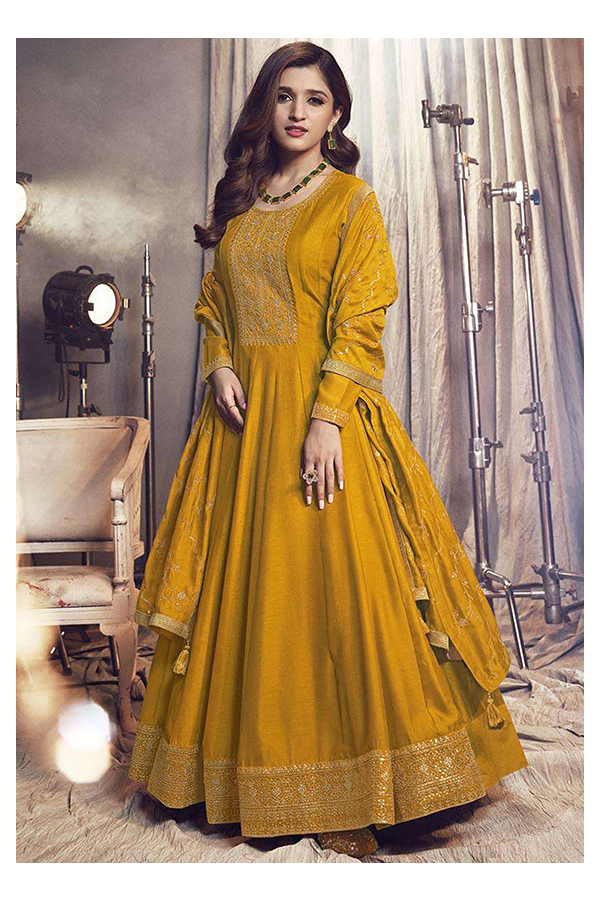 Silk sales anarkali churidar