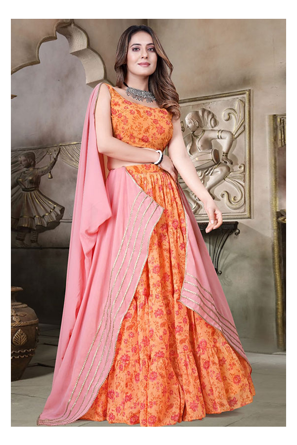 Orange Pink Lehenga Choli Dupatta Custom Stitched Indian Pakistani Designer  Lengha for Women Girls Wedding Party Wear Ethnic Dress - Etsy