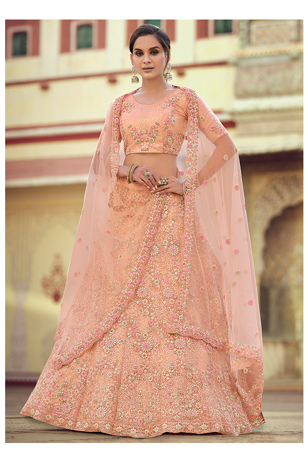 Trendy Peach Lehenga Choli for Women Indian Wedding Guest Wear Ready to  Wear Lengha Choli Bollywood Style Designer Party Wear Ghagra Choli - Etsy