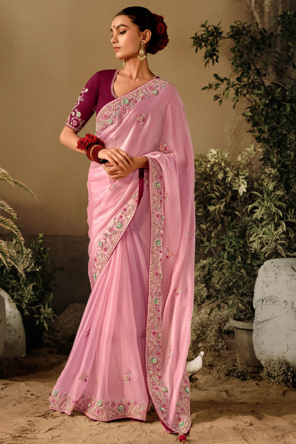 Uppada Silk Khatli Work Saree and Uppada Silk Khatli Work Sari Online  Shopping