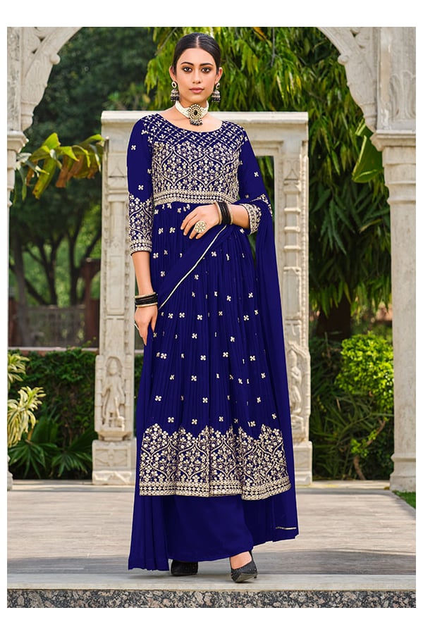 Royal blue palazzo clearance suit