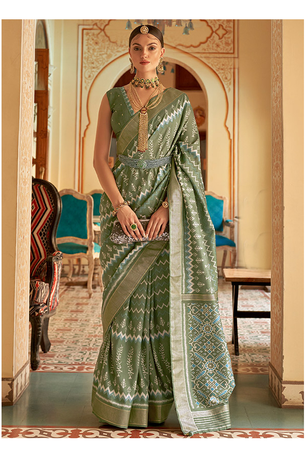 Buy Dusty green Sarees for Women by MIRCHI FASHION Online | Ajio.com