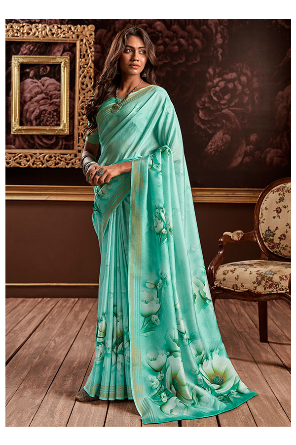 Shop Turquoise Blue Kanchipuram Pattu Silk Bridal Sarees Online – Sunasa