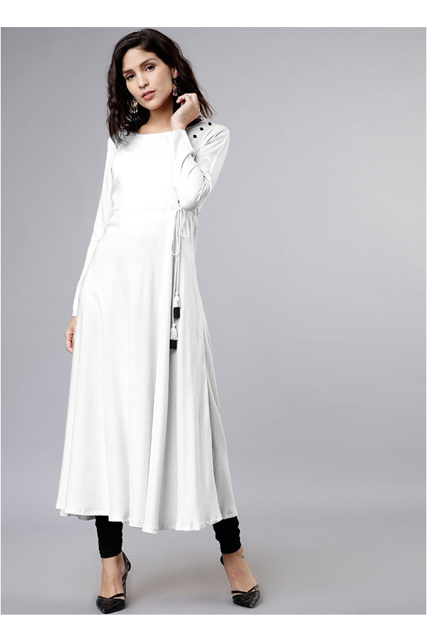 Dazzling Designer Anarkali Churidar Suit In Off White | Flickr