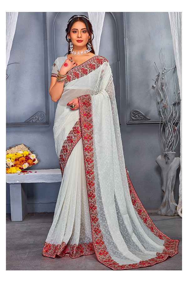 Vairagee Dolla Silk Saree with Kashmiri Embroidery Work